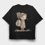 Snowy Adventure Girl, Tricou Oversize Barbati (Unisex)