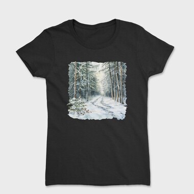 Snowy Forest Path, Tricou Femei