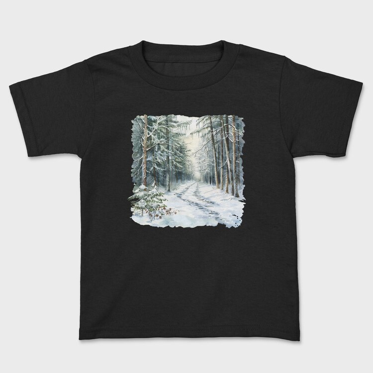 Snowy Forest Path, Tricou Copii