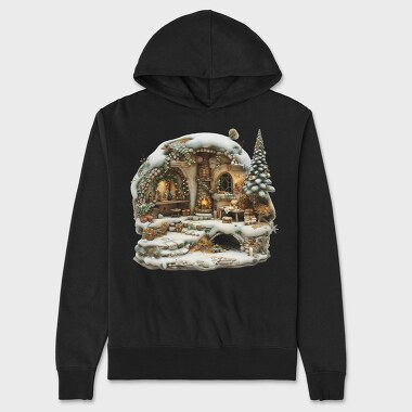 Snowy Mistletoe Garden, Hanorac Oversize Barbati (Unisex)