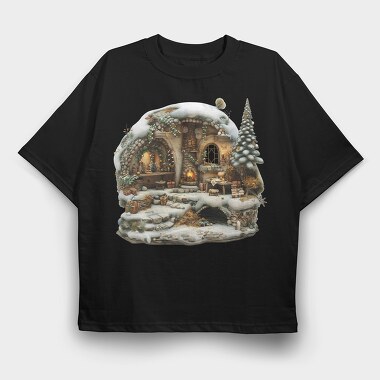 Snowy Mistletoe Garden, Tricou Oversize Barbati (Unisex)
