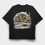 Snowy Mistletoe Garden, Tricou Oversize Barbati (Unisex)