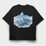 Snowy Mountain Peak, Tricou Oversize Barbati (Unisex)