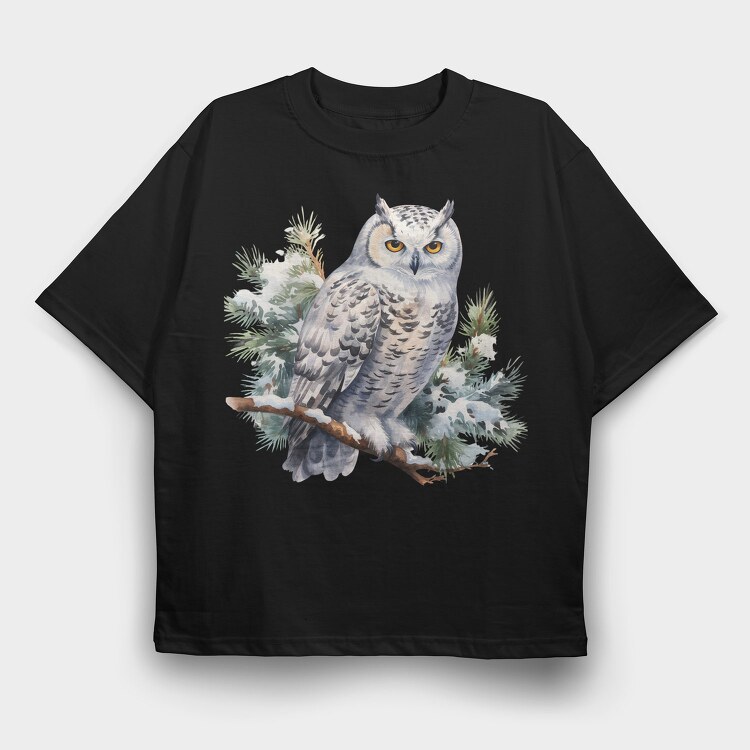Snowy Owl Club, Tricou Oversize Barbati (Unisex)