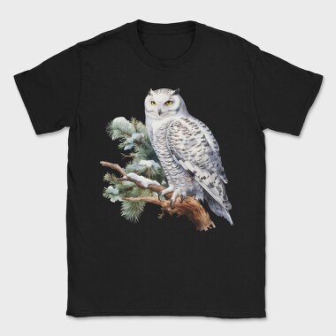 Snowy Owl Winter Branch, Tricou Barbati (Unisex)