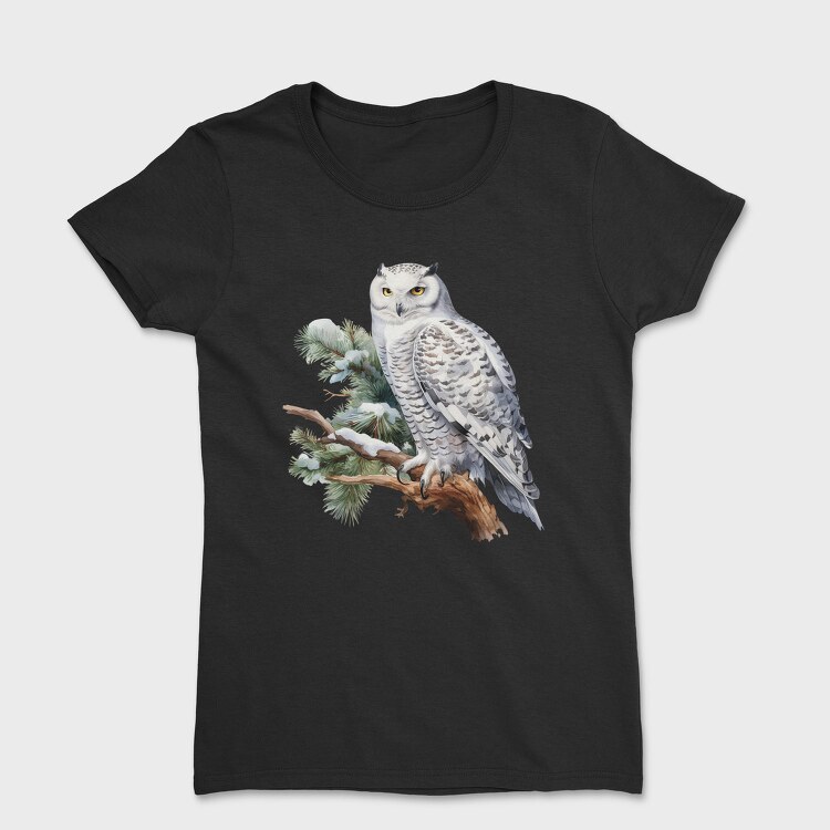 Snowy Owl Winter Branch, Tricou Femei