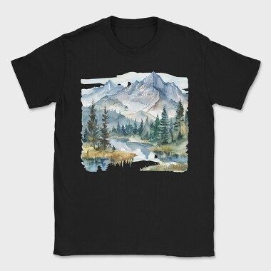 Snowy Peaks Reflection, Tricou Barbati (Unisex)
