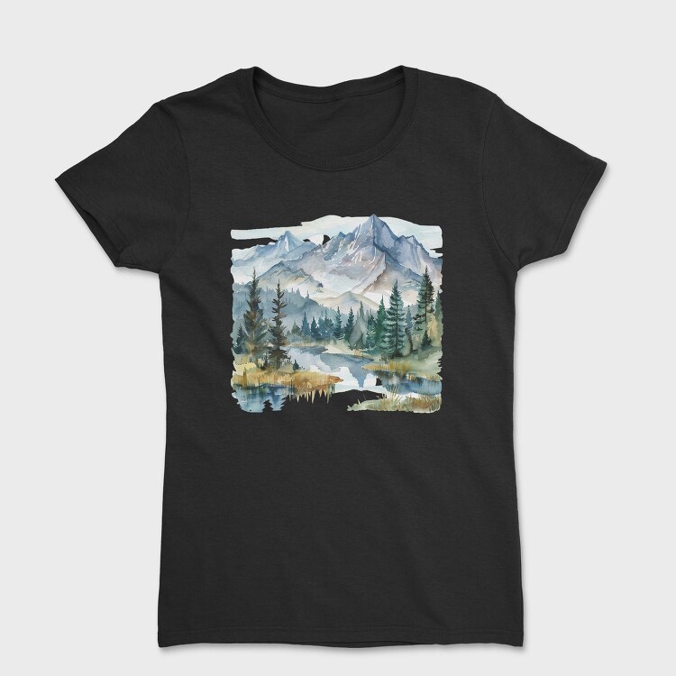 Snowy Peaks Reflection, Tricou Femei