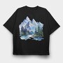 Snowy Peaks Serenity, Tricou Oversize Barbati (Unisex)