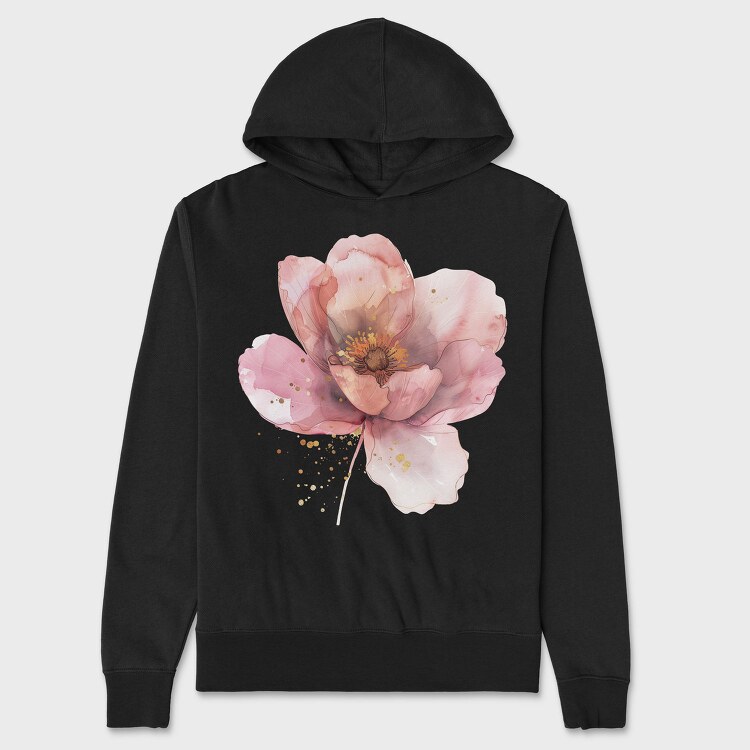 Soft Pink Flower, Hanorac Oversize Barbati (Unisex)