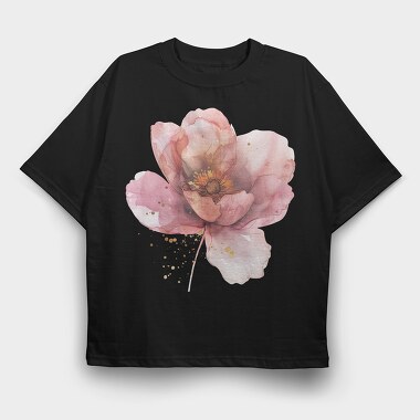 Soft Pink Flower, Tricou Oversize Barbati (Unisex)