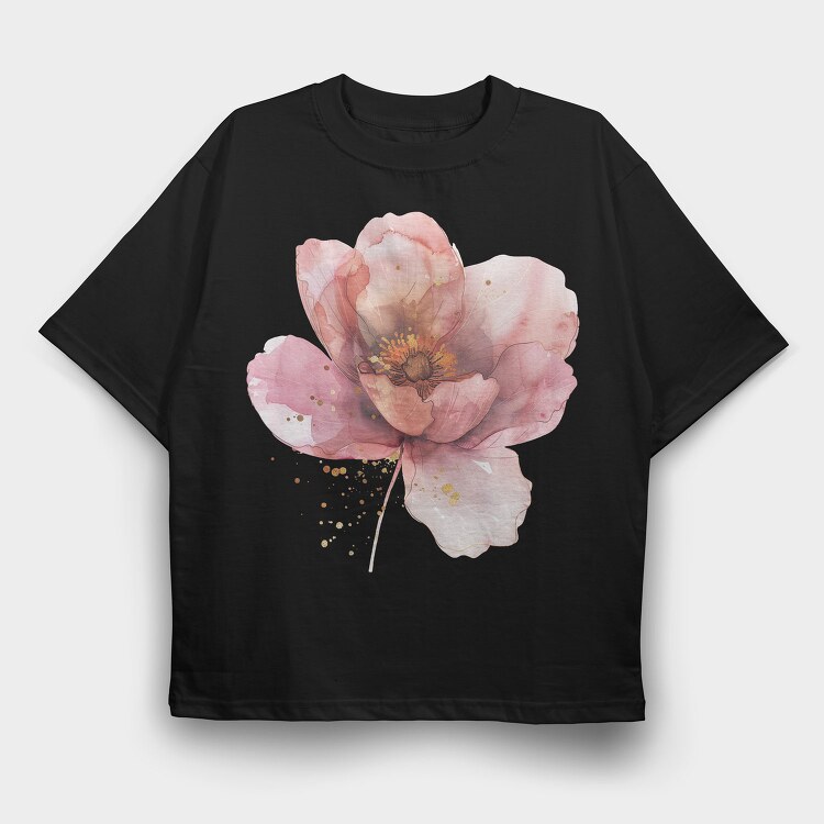 Soft Pink Flower, Tricou Oversize Barbati (Unisex)