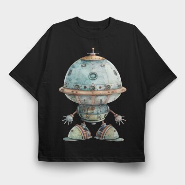 Space Egg Robot, Tricou Oversize Barbati (Unisex)