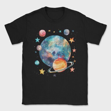 Space Planet Stars, Tricou Barbati (Unisex)