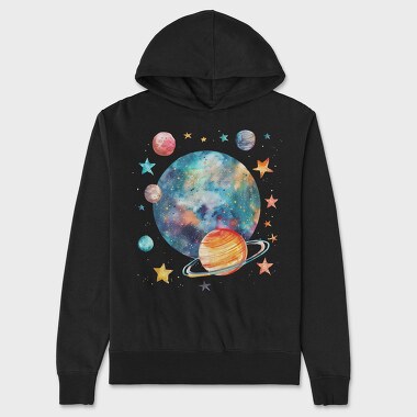 Space Planet Stars, Hanorac Oversize Barbati (Unisex)