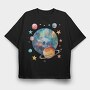 Space Planet Stars, Tricou Oversize Barbati (Unisex)