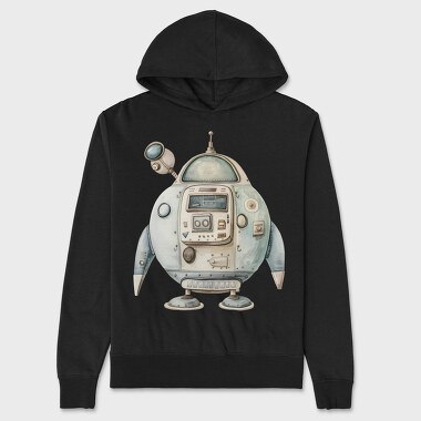 Space Robot Art, Hanorac Oversize Barbati (Unisex)