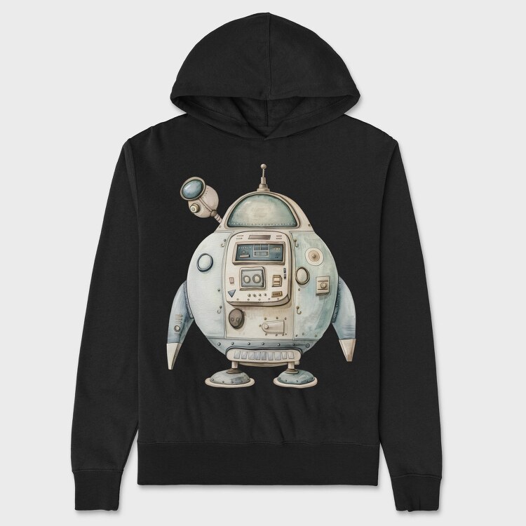 Space Robot Art, Hanorac Oversize Barbati (Unisex)