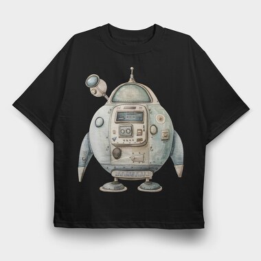Space Robot Art, Tricou Oversize Barbati (Unisex)