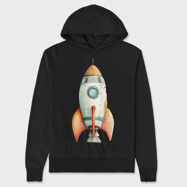 Space Rocket Clipart, Hanorac Oversize Barbati (Unisex)