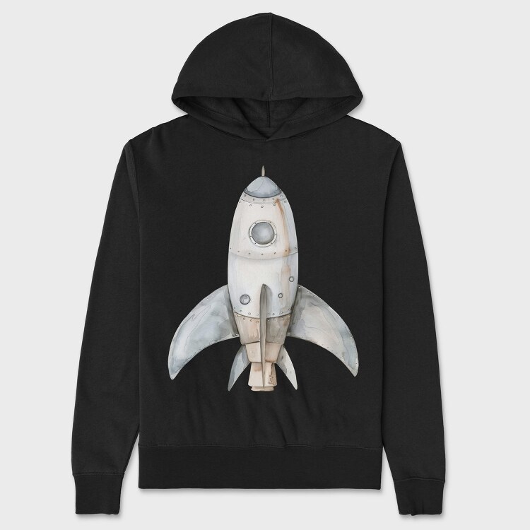 Space Rocket Launch, Hanorac Oversize Barbati (Unisex)