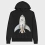 Space Rocket Launch, Hanorac Oversize Barbati (Unisex)