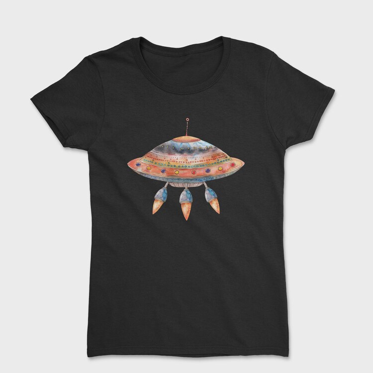 Space Ufo Clipart, Tricou Femei