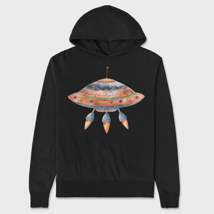 Space Ufo Clipart, Hanorac Oversize Barbati (Unisex)