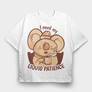 Awesome Liquid Patience Koala, Tricou Oversize Barbati (Unisex)