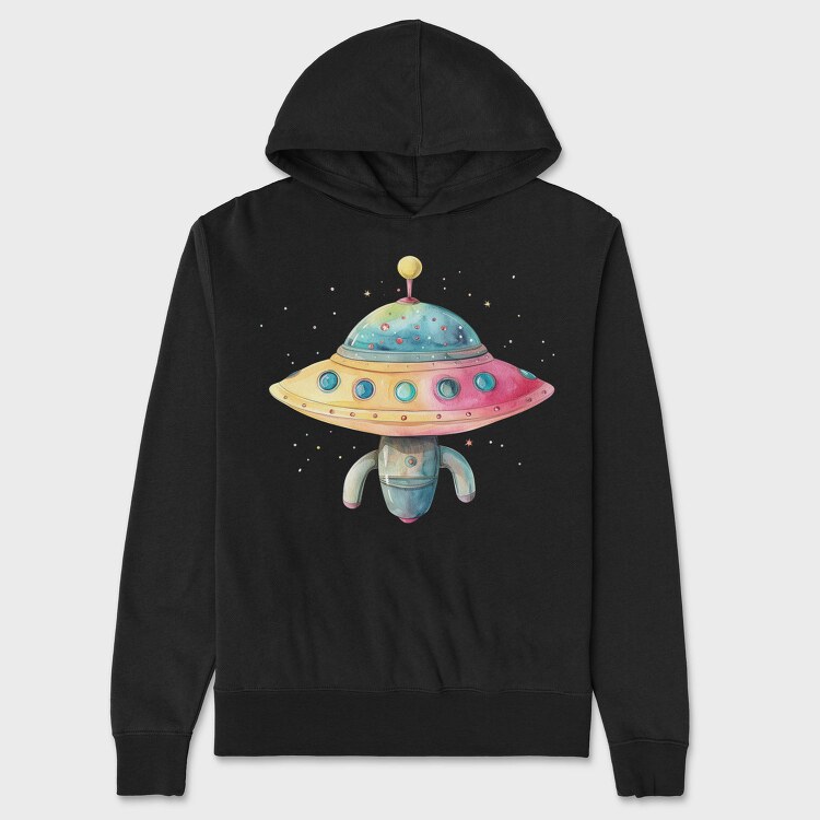 Spaceship Flying Ufo, Hanorac Oversize Barbati (Unisex)