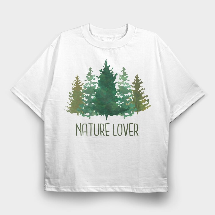 Nature Lover Pines, Tricou Oversize Barbati (Unisex)