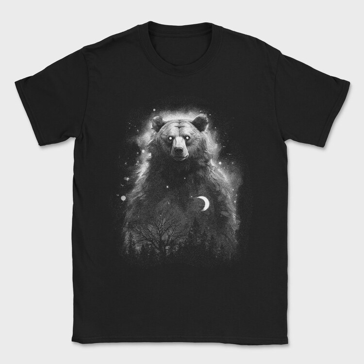 Mystic Bear Monochrome, Tricou Barbati (Unisex)