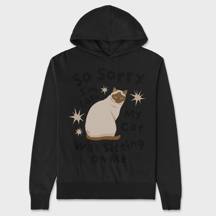 My Cat Was Sitting on Me, Hanorac Oversize Barbati (Unisex)