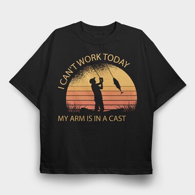 My Arm Is in a Cast Fishing, Tricou Oversize Barbati (Unisex)