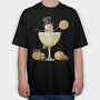 Snowman Winter Drink, Tricou Oversize Barbati (Unisex)