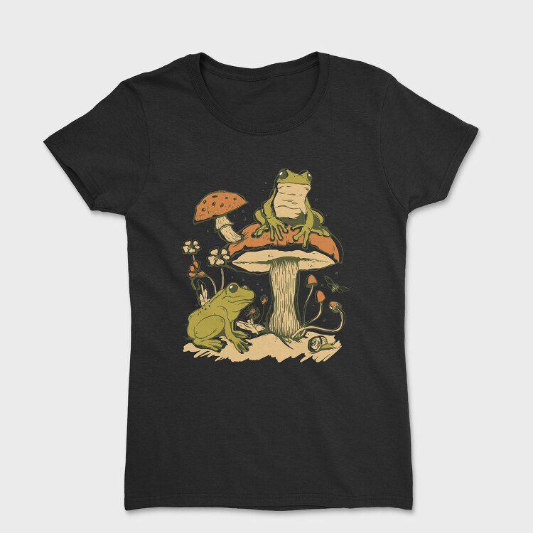Mushrooms Frogs Nature, Tricou Femei