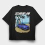 Beach Car Sport Sunny Palm, Tricou Oversize Barbati (Unisex)
