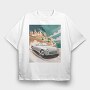 Coastal Vintage Car Cruise, Tricou Oversize Barbati (Unisex)