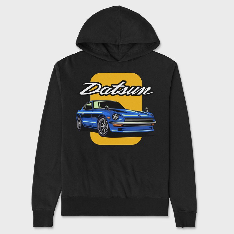 Datsun Blue Car Art, Hanorac Oversize Barbati (Unisex)