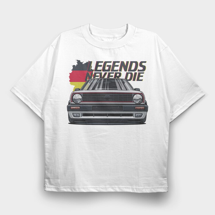 German Legends Never Die Car Artwork, Tricou Oversize Barbati (Unisex)