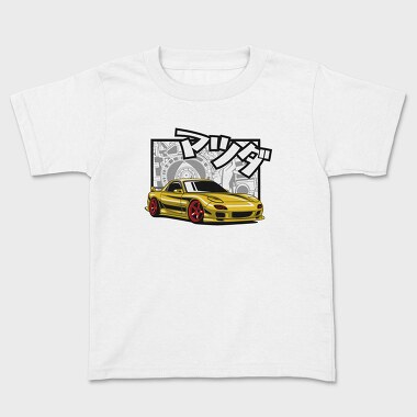 Mazda Rx7 Jdm Gold Fast Metallic, Tricou Copii