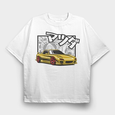 Mazda Rx7 Jdm Gold Fast Metallic, Tricou Oversize Barbati (Unisex)