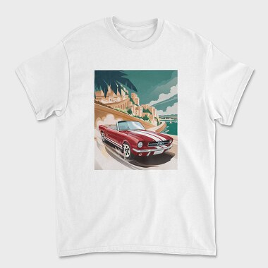 Mustang Coast Cruise Red, Tricou Barbati (Unisex)