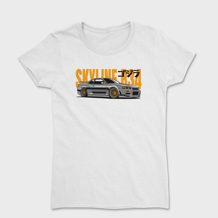 Nissan Skyline Gtr R34 Jdm Fast Mod, Tricou Femei