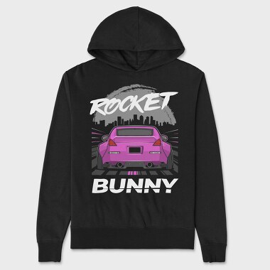 Pink Car Rocker City Skyline, Hanorac Oversize Barbati (Unisex)