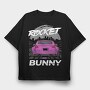 Pink Car Rocker City Skyline, Tricou Oversize Barbati (Unisex)