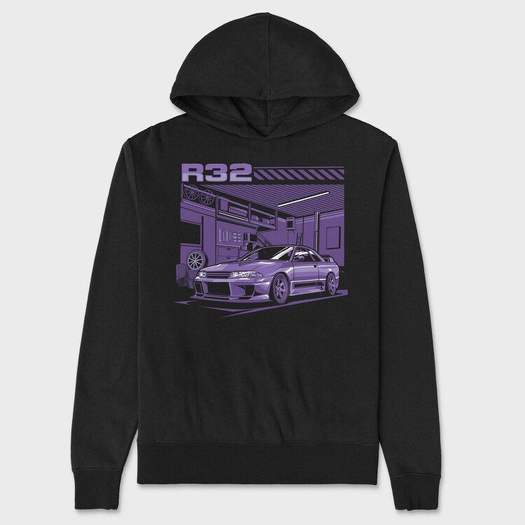 R32 Gtr Garage Purple, Hanorac Oversize Barbati (Unisex)