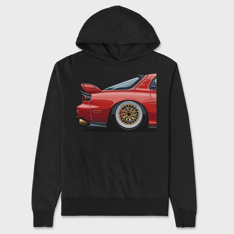 Red Car Modern Stance Fast Mod, Hanorac Oversize Barbati (Unisex)