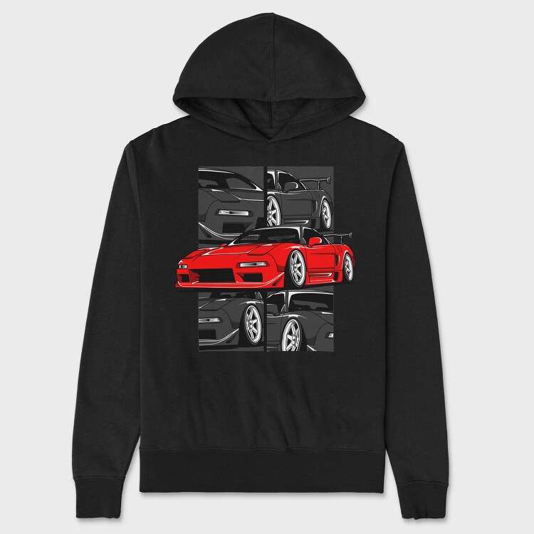 Red Nissan 240Sx Stance, Hanorac Oversize Barbati (Unisex)