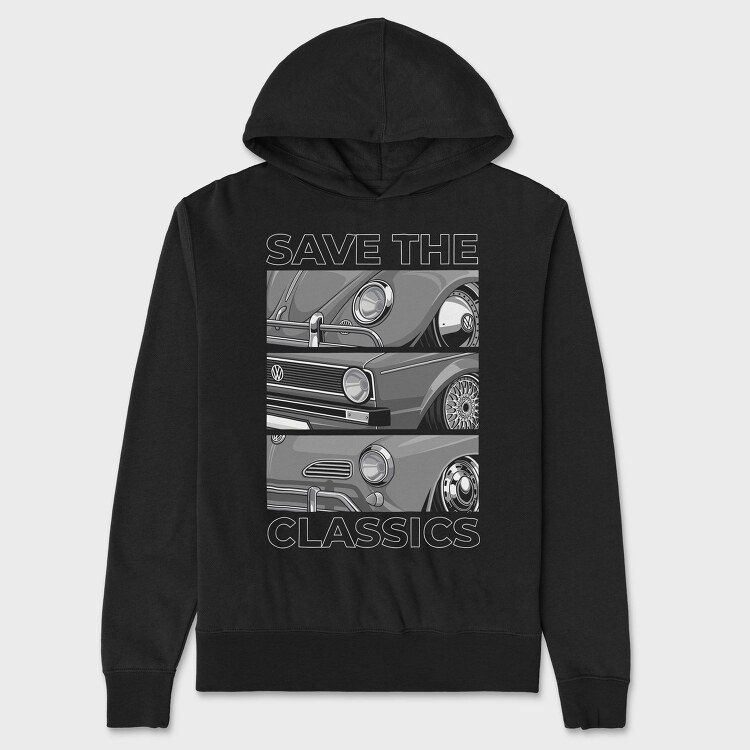 Save The Classics 1960S Car Artwork, Hanorac Oversize Barbati (Unisex)